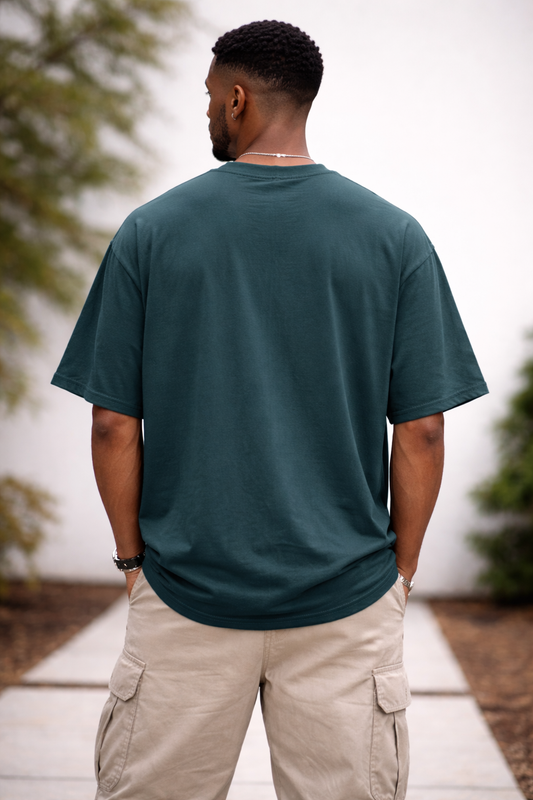 Unisex Oversized Petrol Green Classic T-Shirt