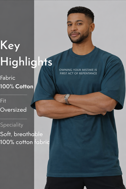 Unisex Oversized Petrol Green Classic T-Shirt
